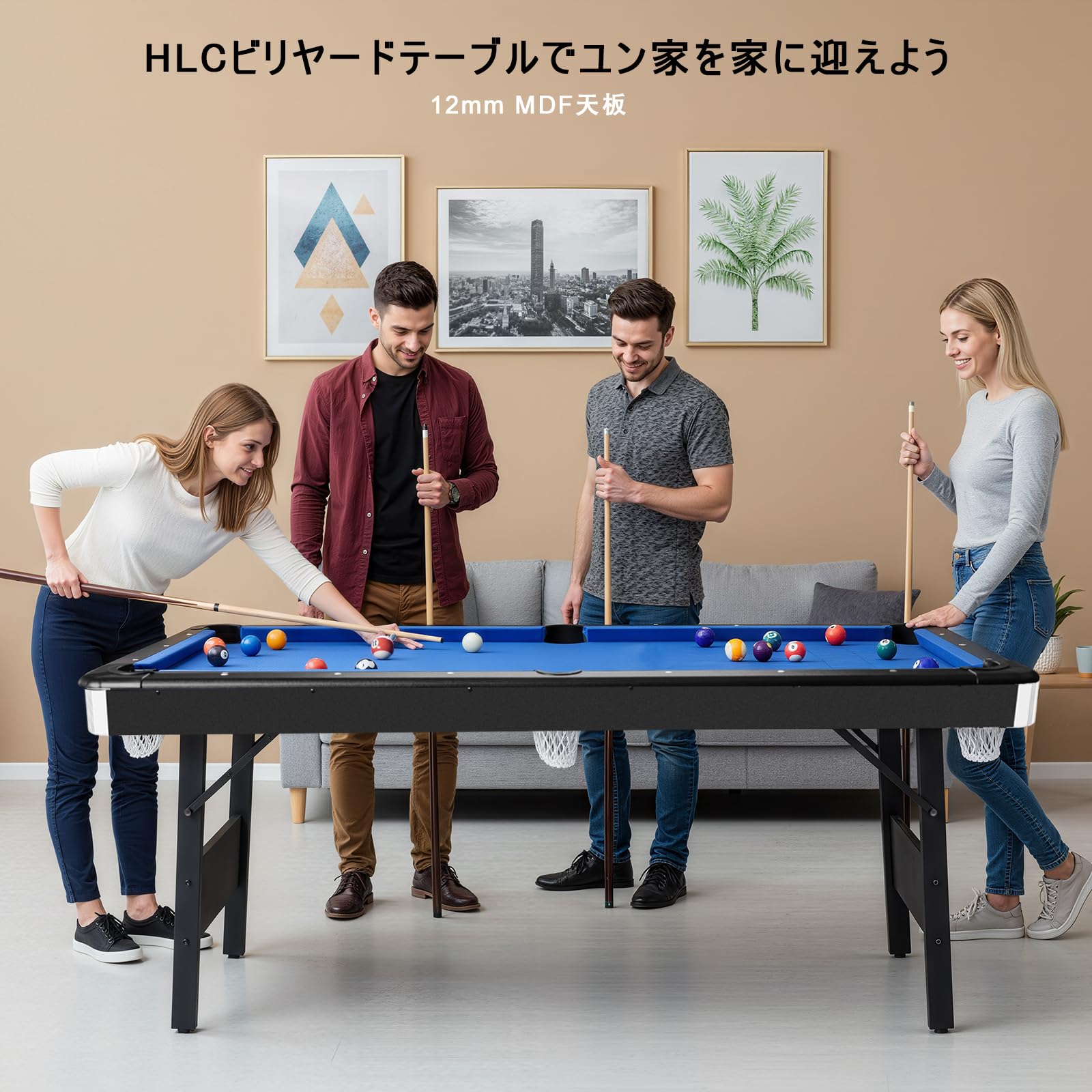 Amazon.co.jp: 6フィートビリヤードテーブル（卓球台付き）、ゲーム